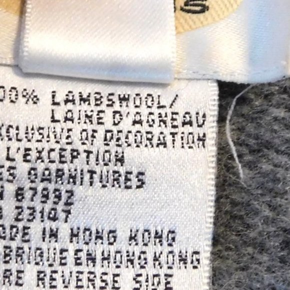 Talbots 100% Lambswool Flower Stitched Button Front Cardigan - Picture 10 of 12